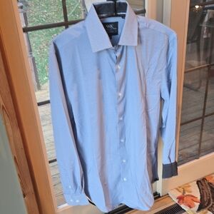 Work Rest‎ Karma WRK 4 Way Stretch Blue Men's Button Long Slv Sz 15 Shirt NWOT